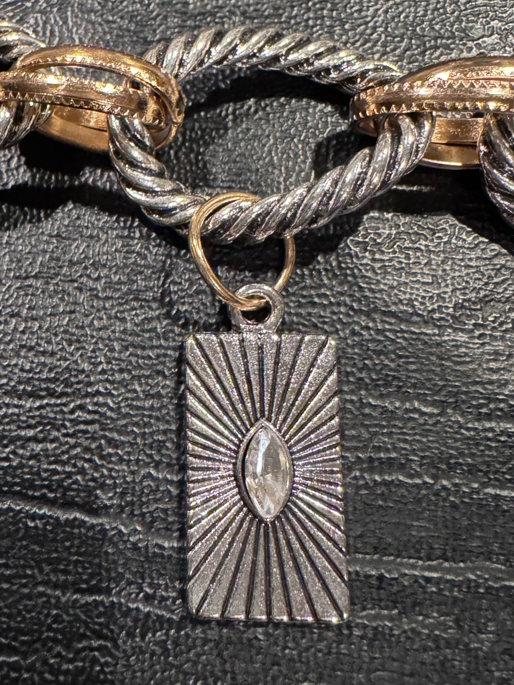 Charm Necklace Two-Tone Rope Link - Picture 10 of 16